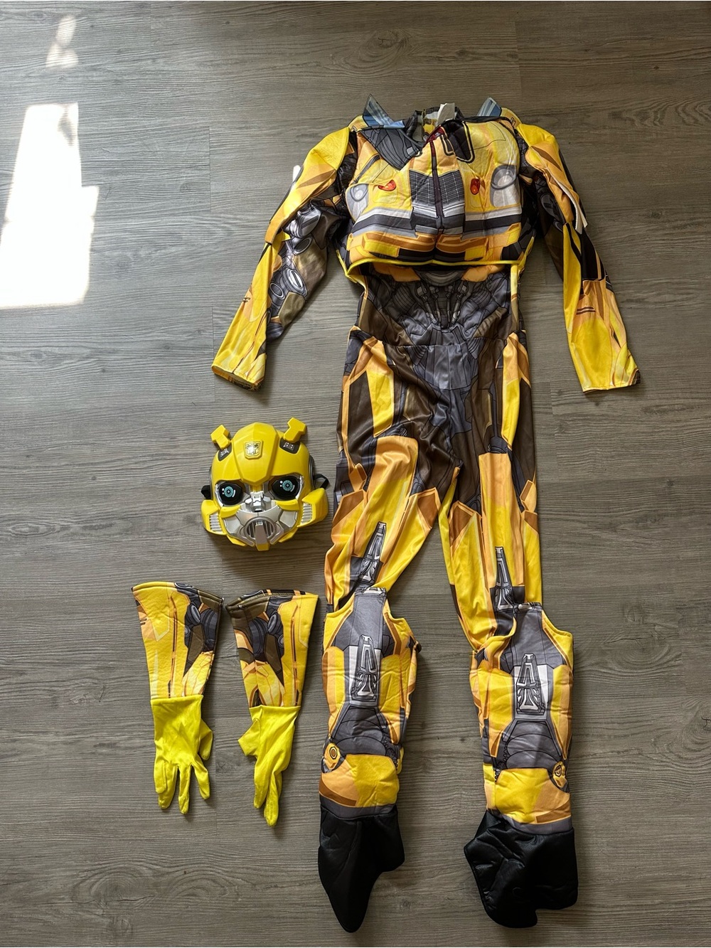Hasbro Yellow and Black Bumblebee Kids Superhero Costume with Mask and Gloves
